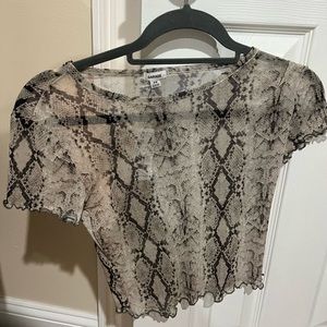 Garage snake skin crop top